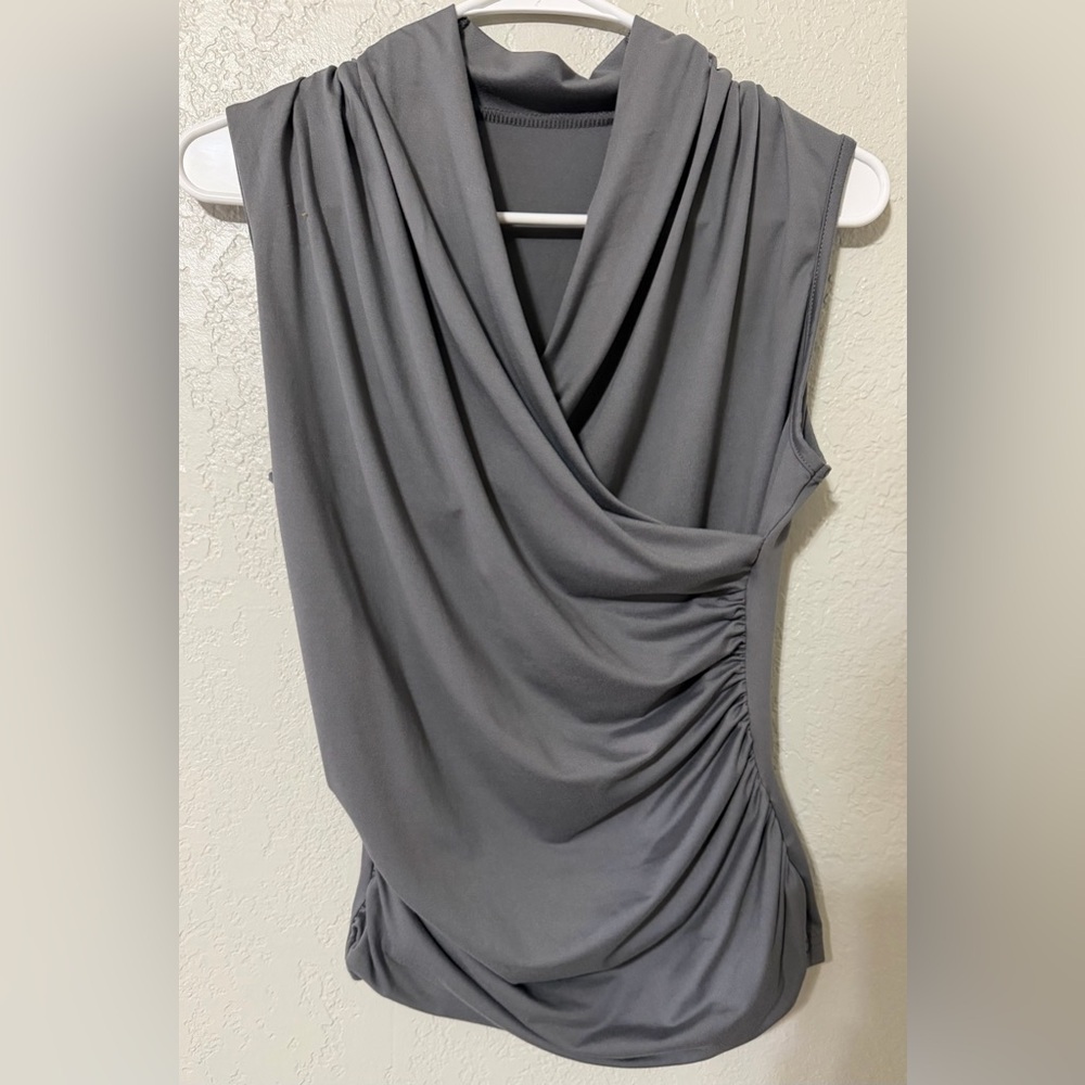 SHEIN Gray Sleeveless Ruched Drape Camisole